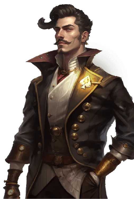 3D male character of european descent in stylised jacket with buttons